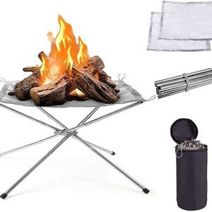 NEW 2pcs Folding Steel Mesh Fireplace